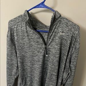 Nike Gray Zip Up Sweater Lightweight Athletic Design